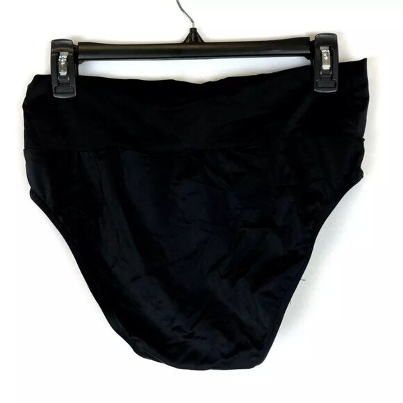 Prego Women’s Black Maternity Roll Waist Bikini Bottom, Size Medium - Picture 2 of 3